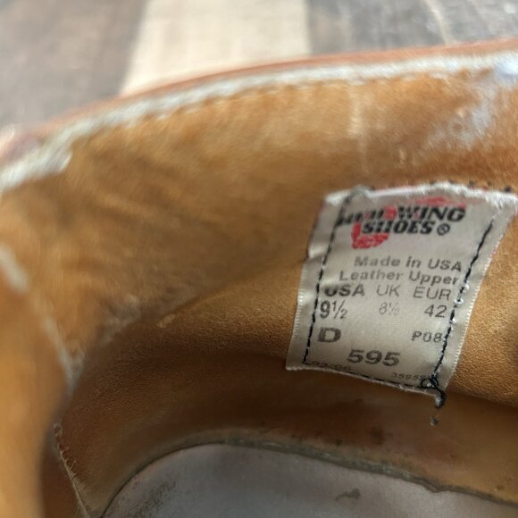 Red Wing 595 Chukka Vintage Leather Lace Up Work Boots Mens 9.5 D - Picture 6 of 12